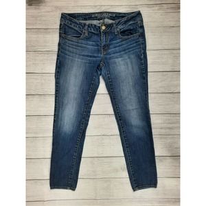 American Eagle Jeans Super Stretch Jegging Sz 8 Stretch Denim Fade M2J